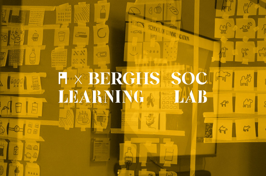 En gul bakgrund med texten Learning lab x Berghs ovanpå.