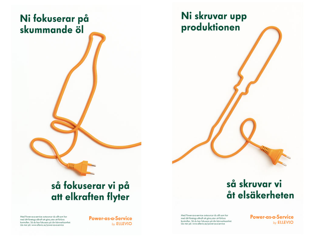 Kampanj för Ellevio 2025. En mockup på hur en annons kunde se ut.