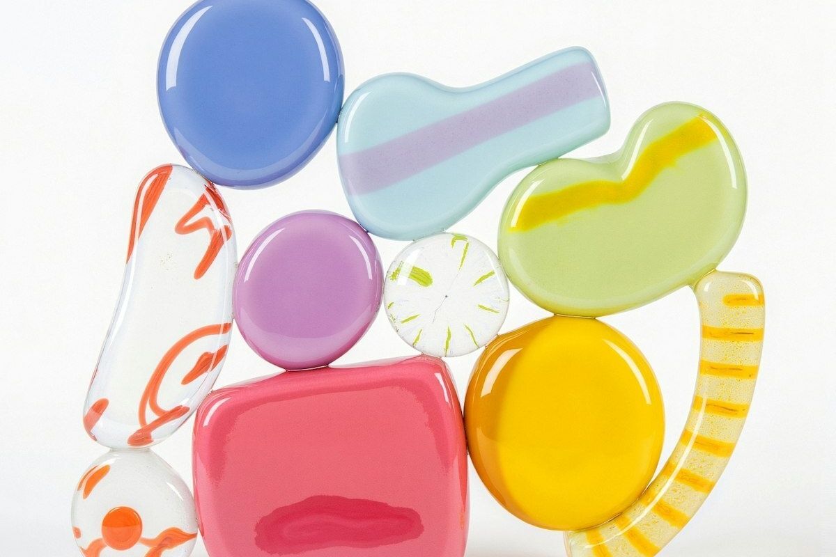 Abstract Colorful Shapes made of glas.