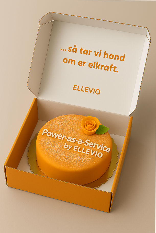 Kampanj för Ellevio 2025. En tårta i en box.