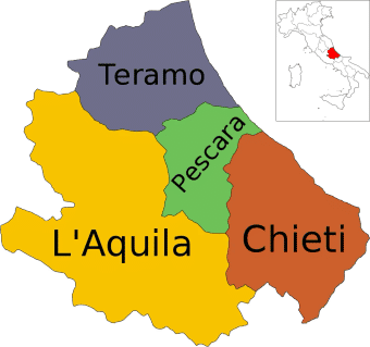 Mappa della provincia di Pescara in Abruzzo