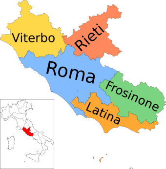Karte der Provinz Rom in Latium