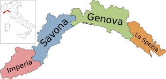 Mappa della provincia di La Spezia in Liguria