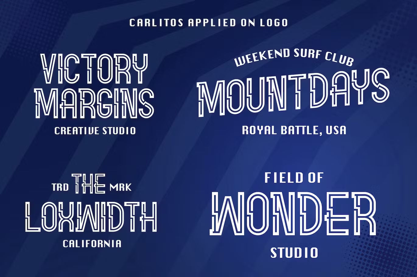Carlitos Font Sample Usage for Logo Design