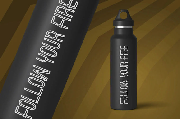 Sample Merchandise Design on Tumbler with Carlitos Font