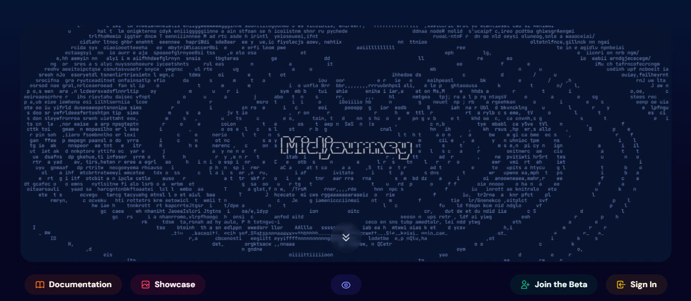 The homepage of Midjourney