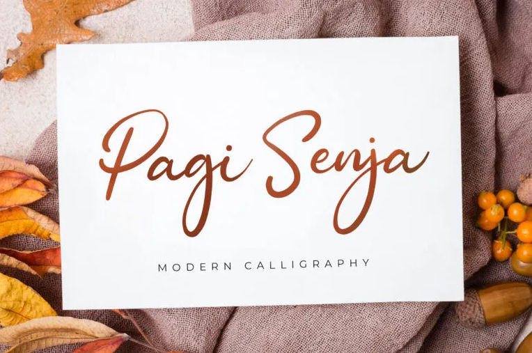 Pagi Senja font, a Script font for Relaxing Saturday morning quotes