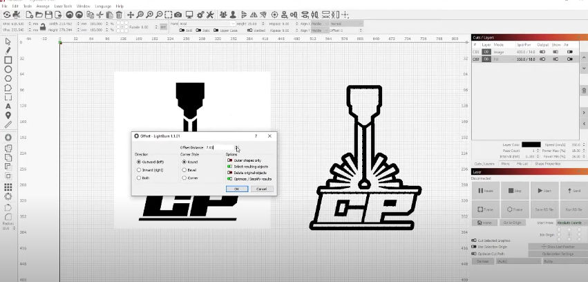 Setting up the offset