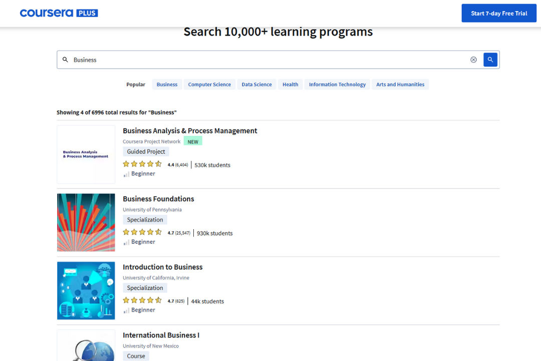 Coursera curated courses