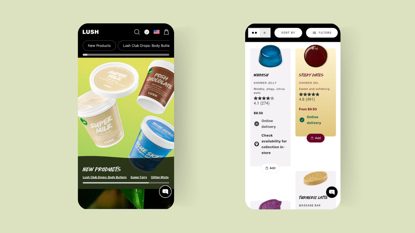 LUSH’s mobile website