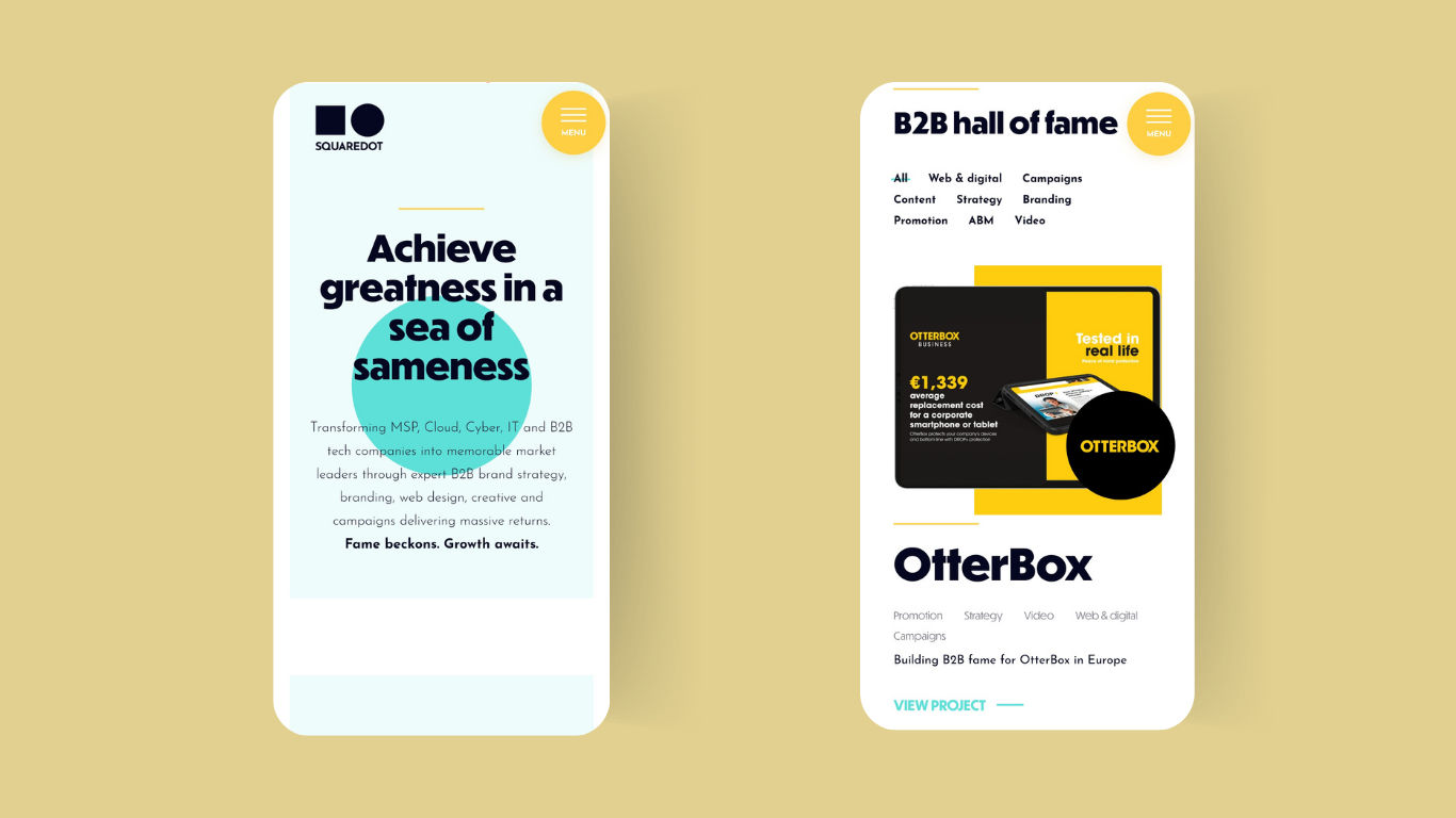 Squaredot’s mobile website