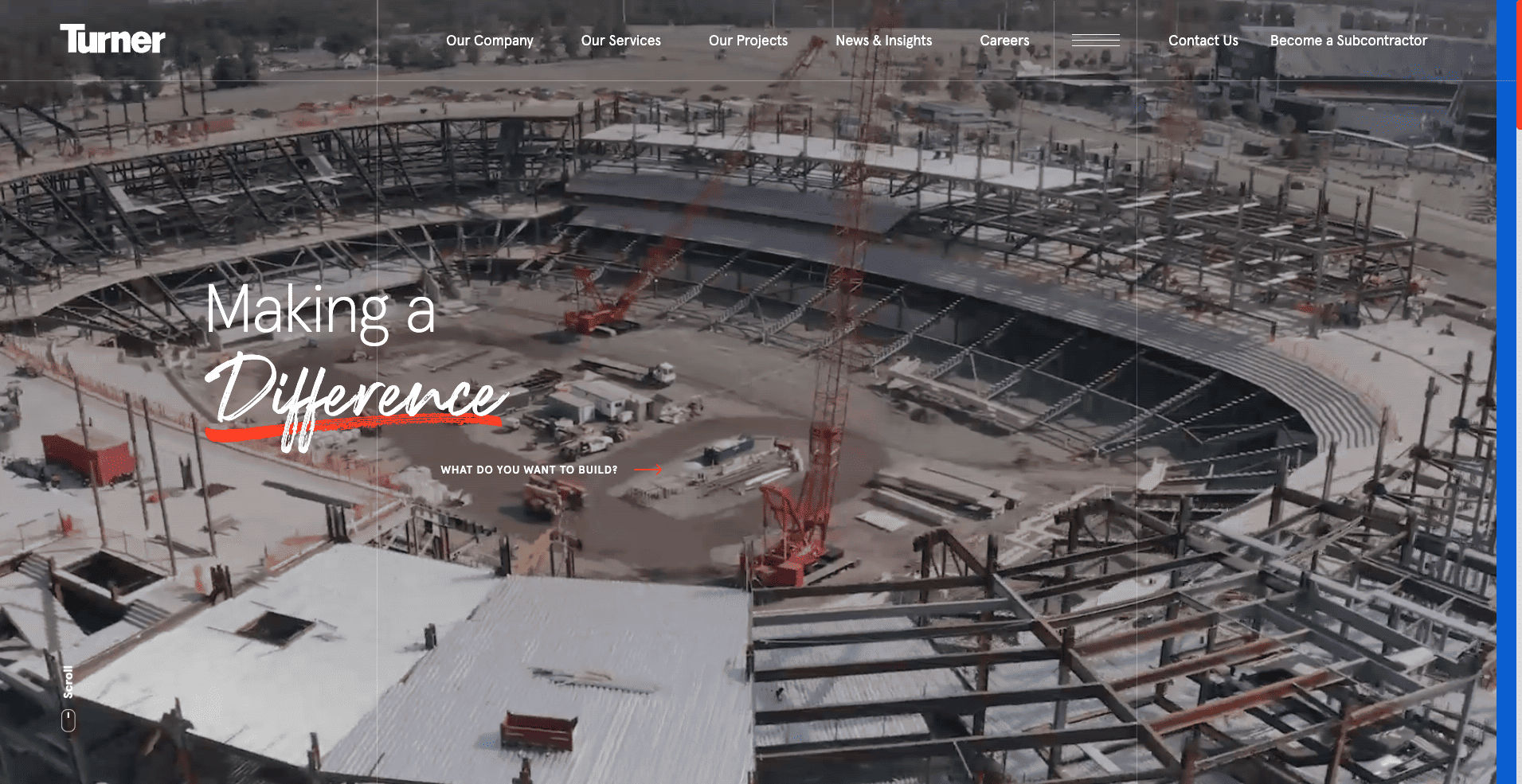 Turner Construction website design