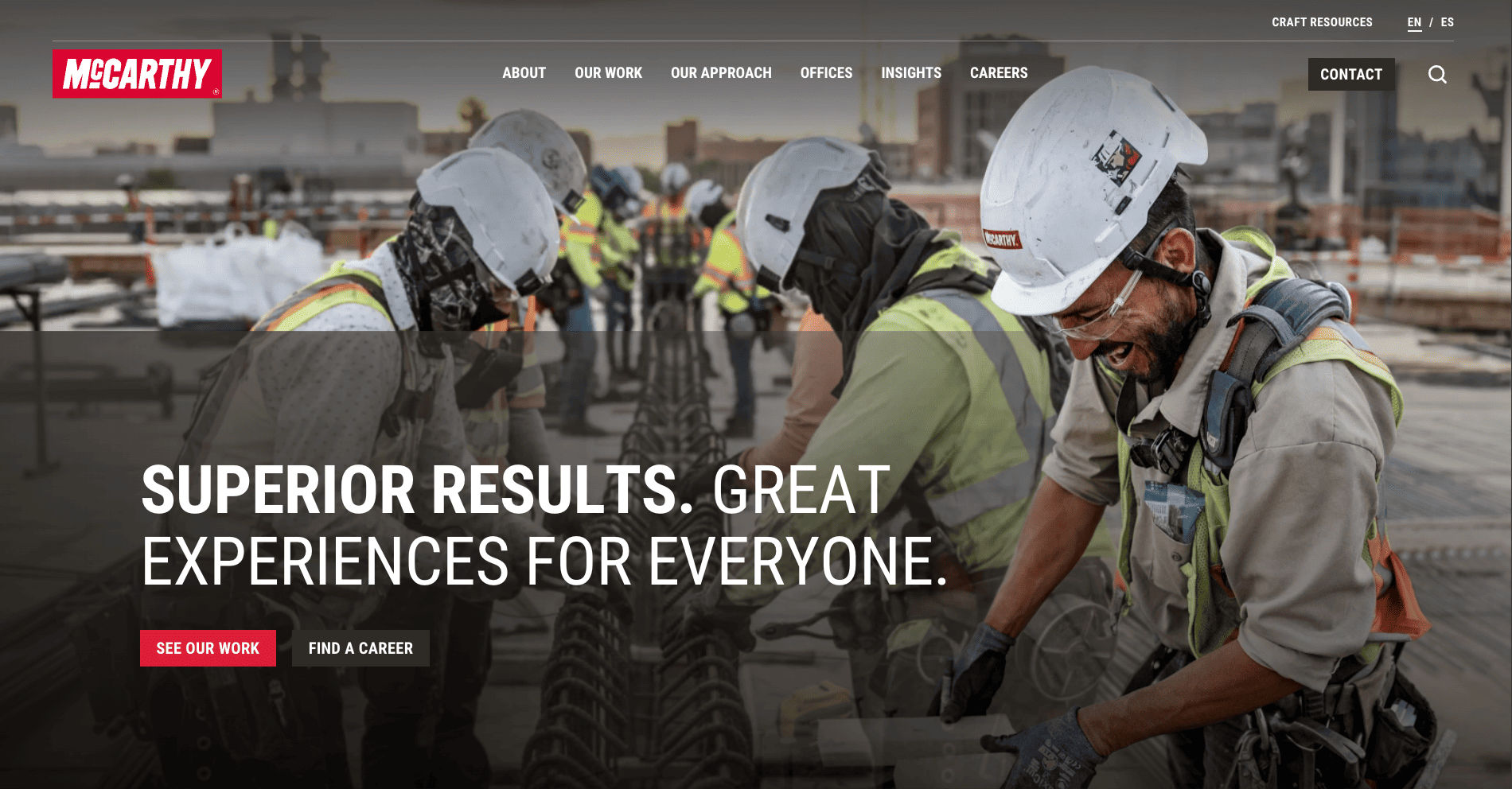 McCarthy Construction website design