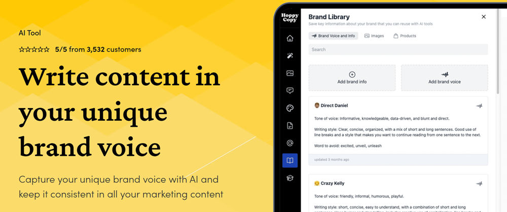 A glimpse of Hoppy Copy interface