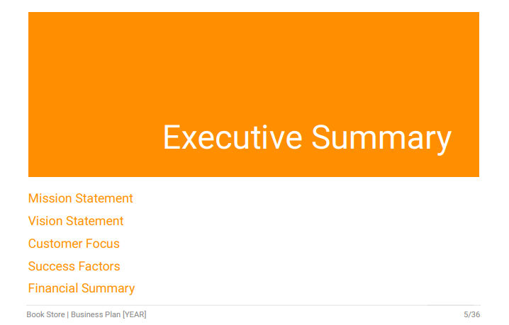 Book Store Business Plan Template