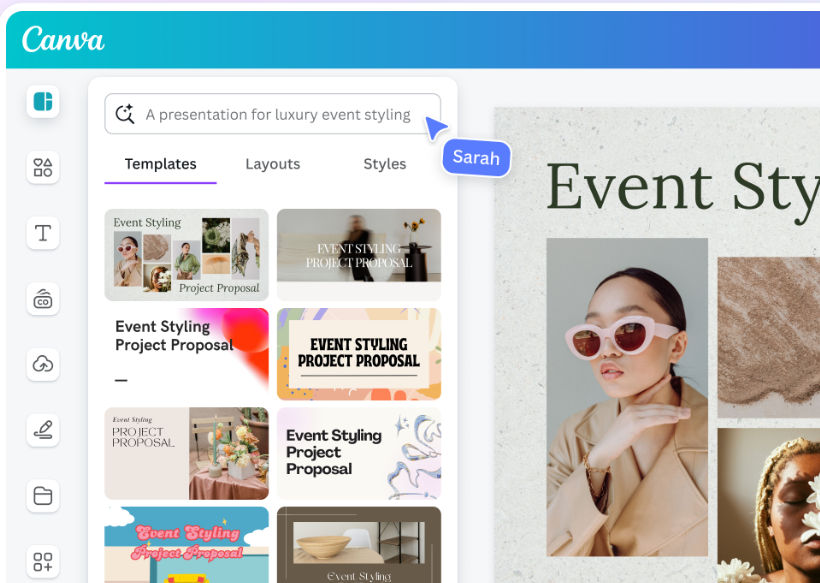 Canva Magic Design generating presentation templates