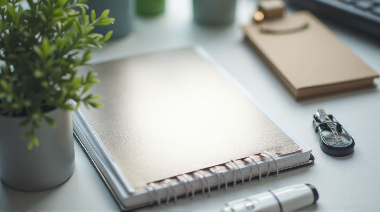 AI-generated image of notebook design in close-up view