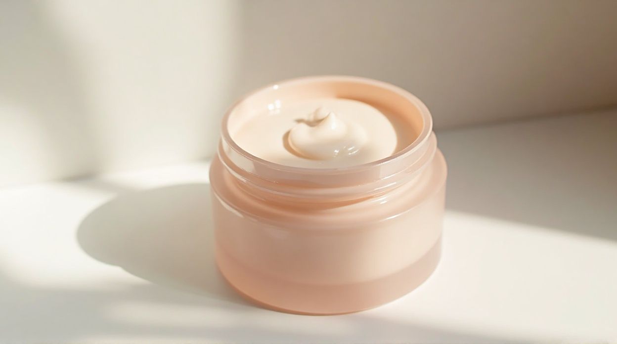 AI-generated image of skincare jar in close-up view