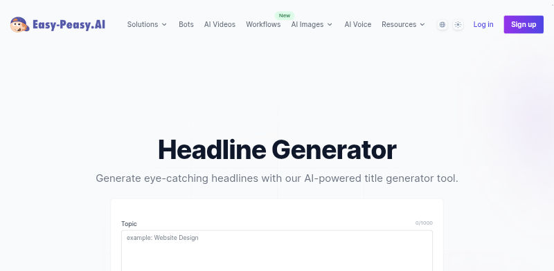 Easy-Peasy.ai Homepage