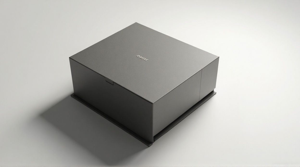 AI-generated image of minimalistic luxury packaging box