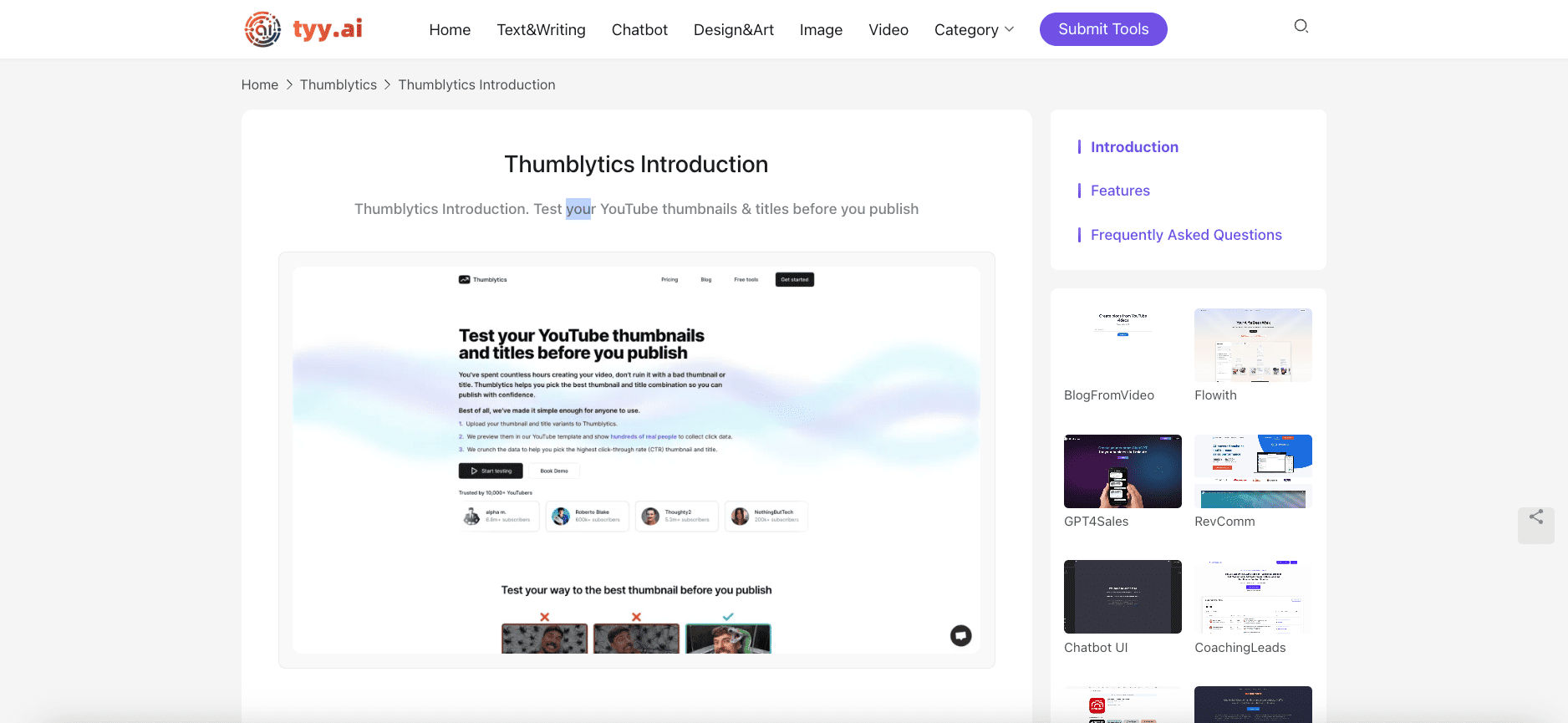 Thumblytics Pro analytics view showing regional thumbnail performance