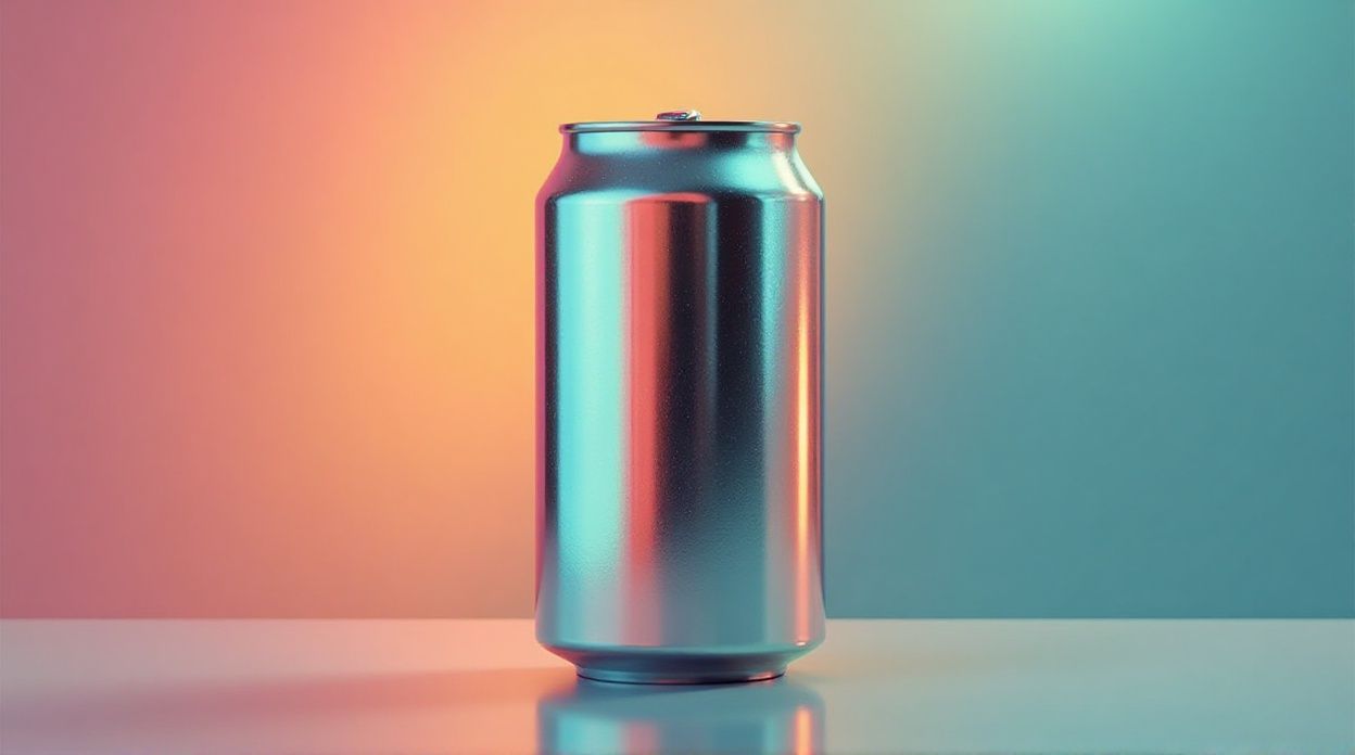 AI-generated image of a metallic beverage can mockup