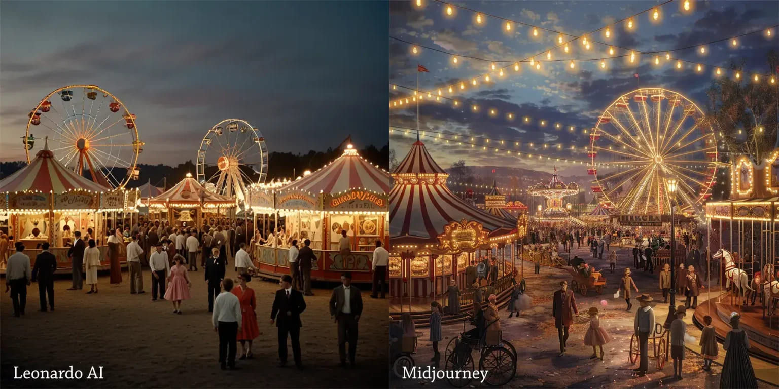 Result comparison between Leonardo AI and MidJourney