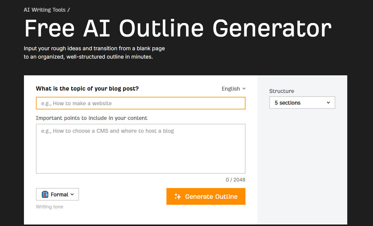 Ahrefs’ AI outline generator