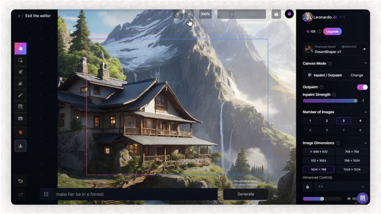 Leonardo AI Editing Feature Interface