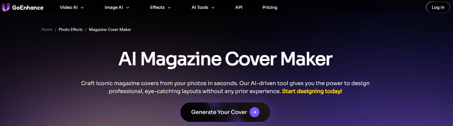 GoEnhance’s magazine cover maker