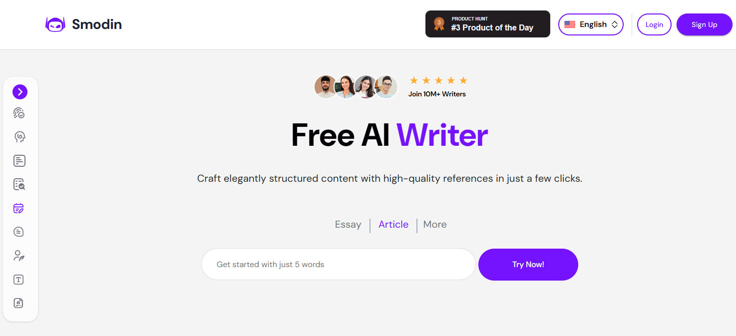 Smodin’s AI writer