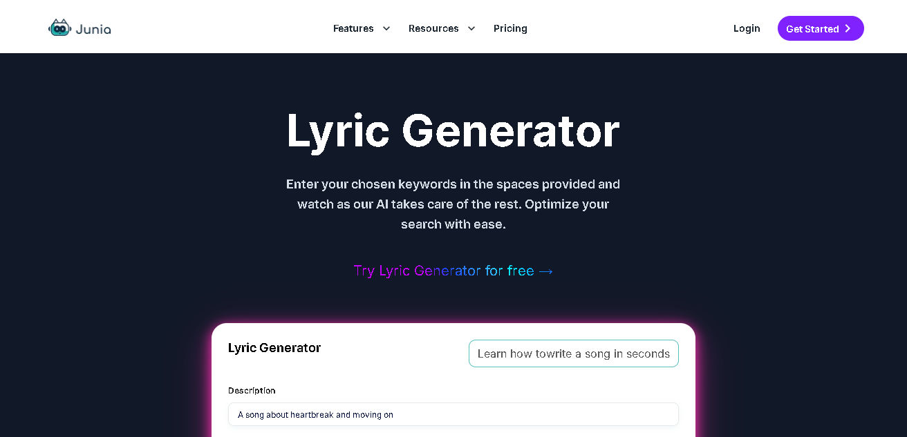 Junia Lyrics Generator