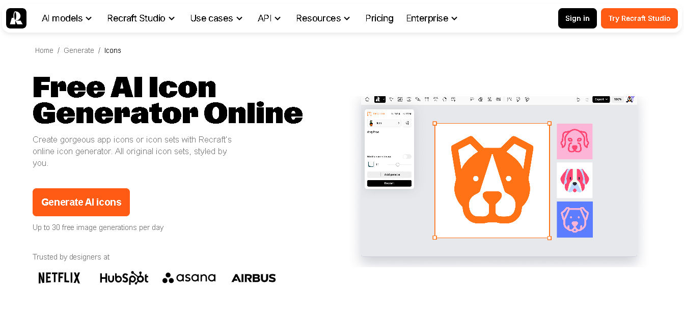 Recraft Online Icon Generator