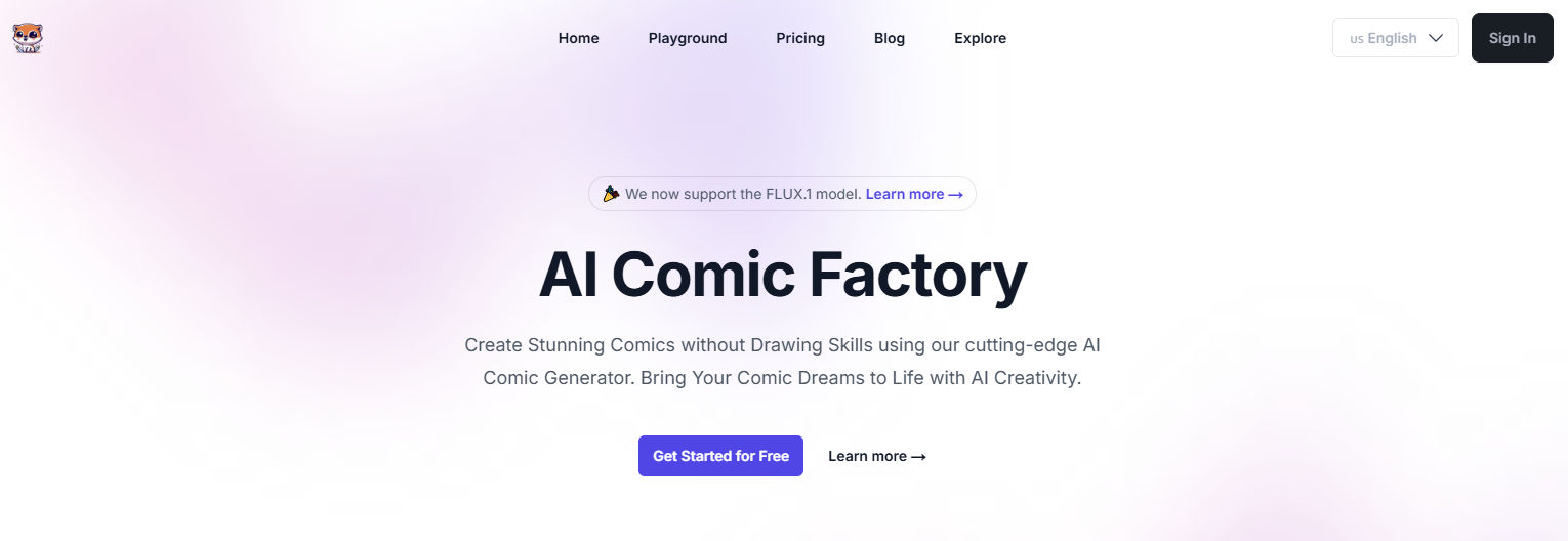 AI Comic Factory webpage