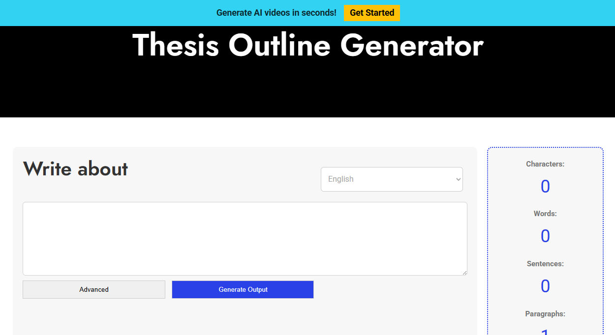 WriteCream’s thesis outline generator