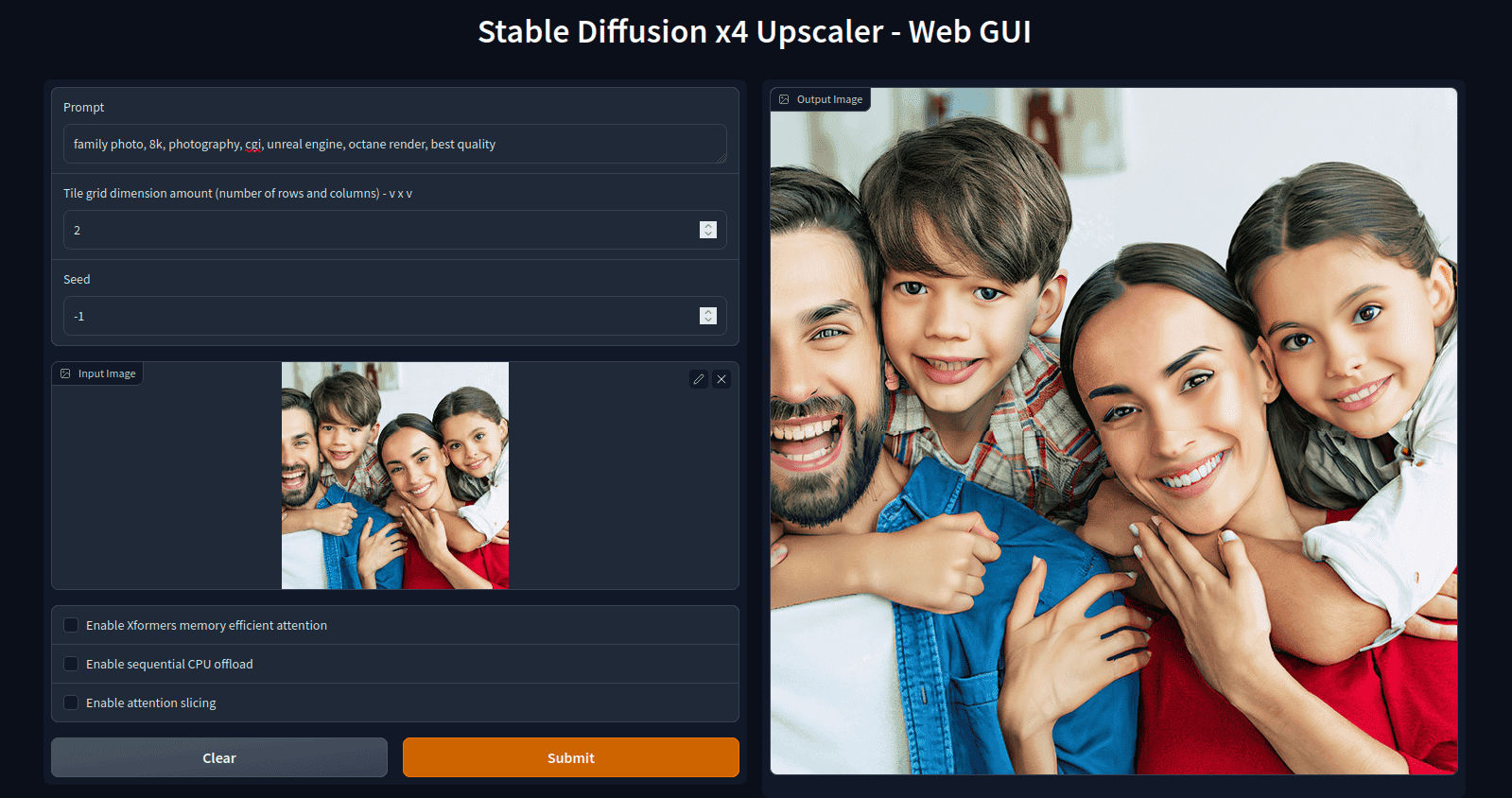Stability AI x4 upscaler