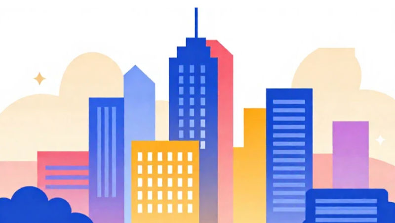 a simple illustration of a cityscape