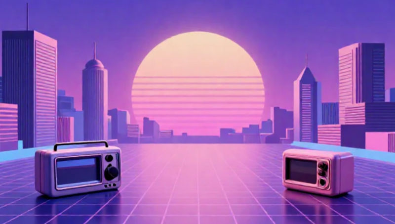 a 90s vaporwave illustration