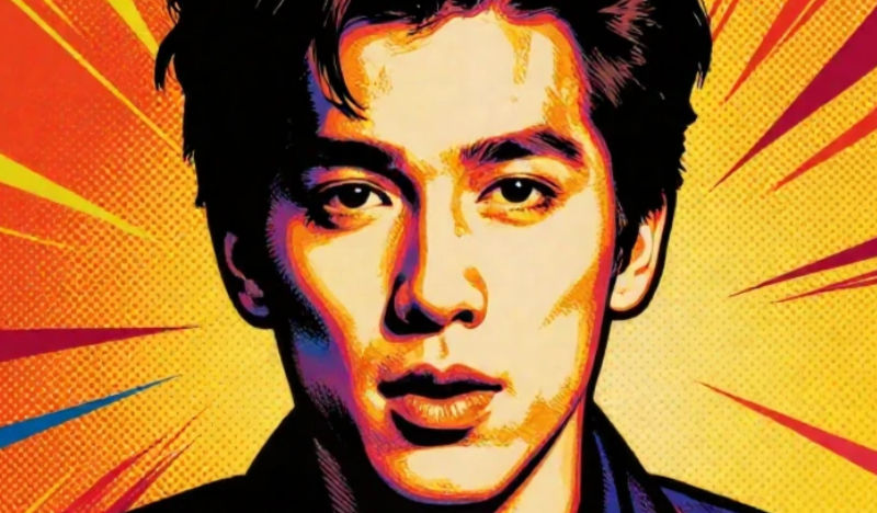 a portrait of a man in pop art style