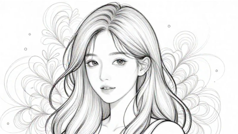 a hand-drawn style illustration of a young woman