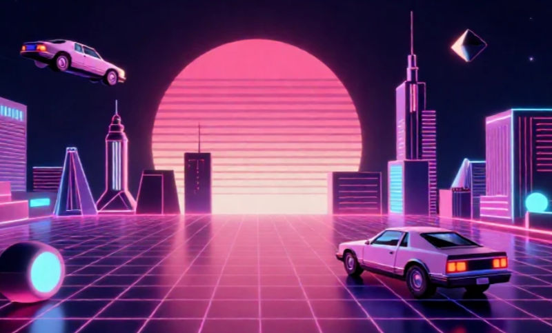 an 80s retrofuturistic image