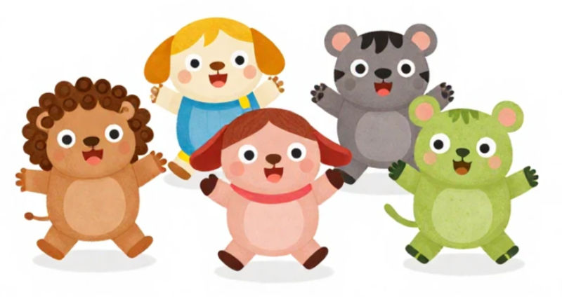 a group of animal characters for children's books’ illustration