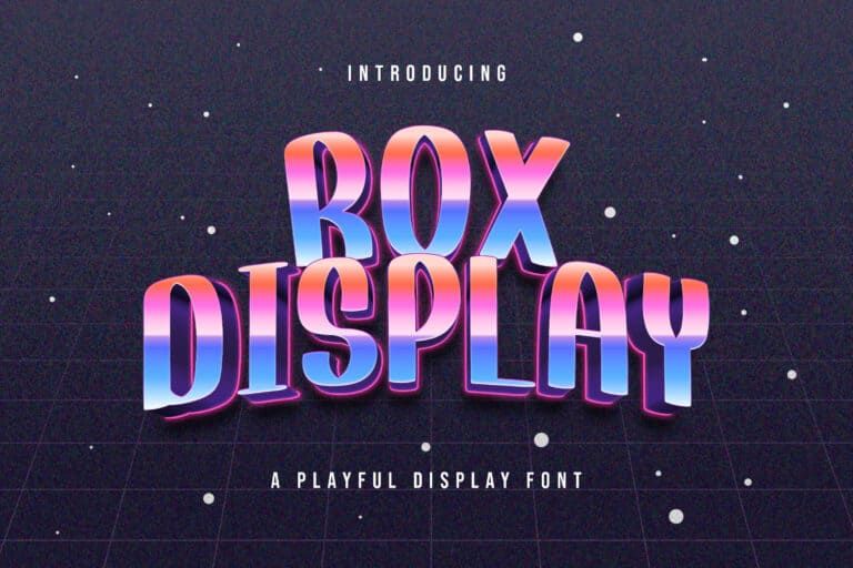 Rox Display font in retro 80s synthwave style 