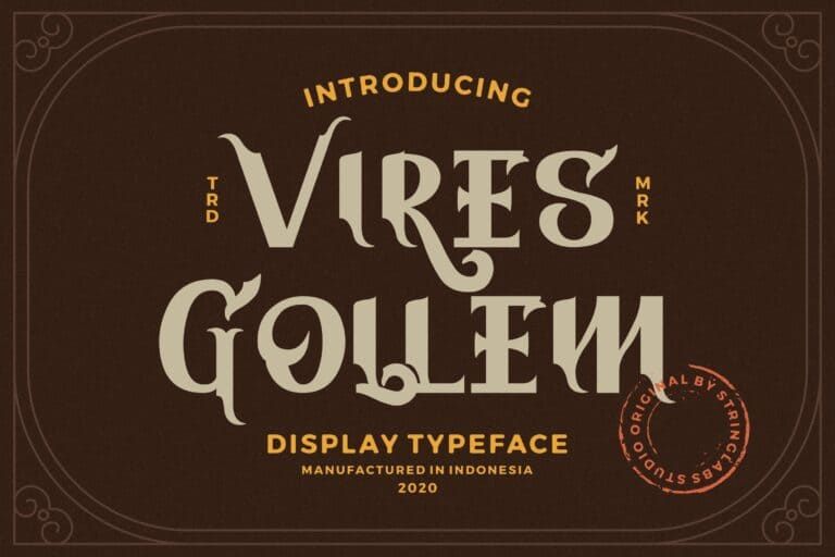 Vires Gollem poster with large stylized display text