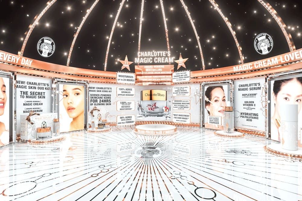 VR Charlotte Tilbury store in a reflective dome 
