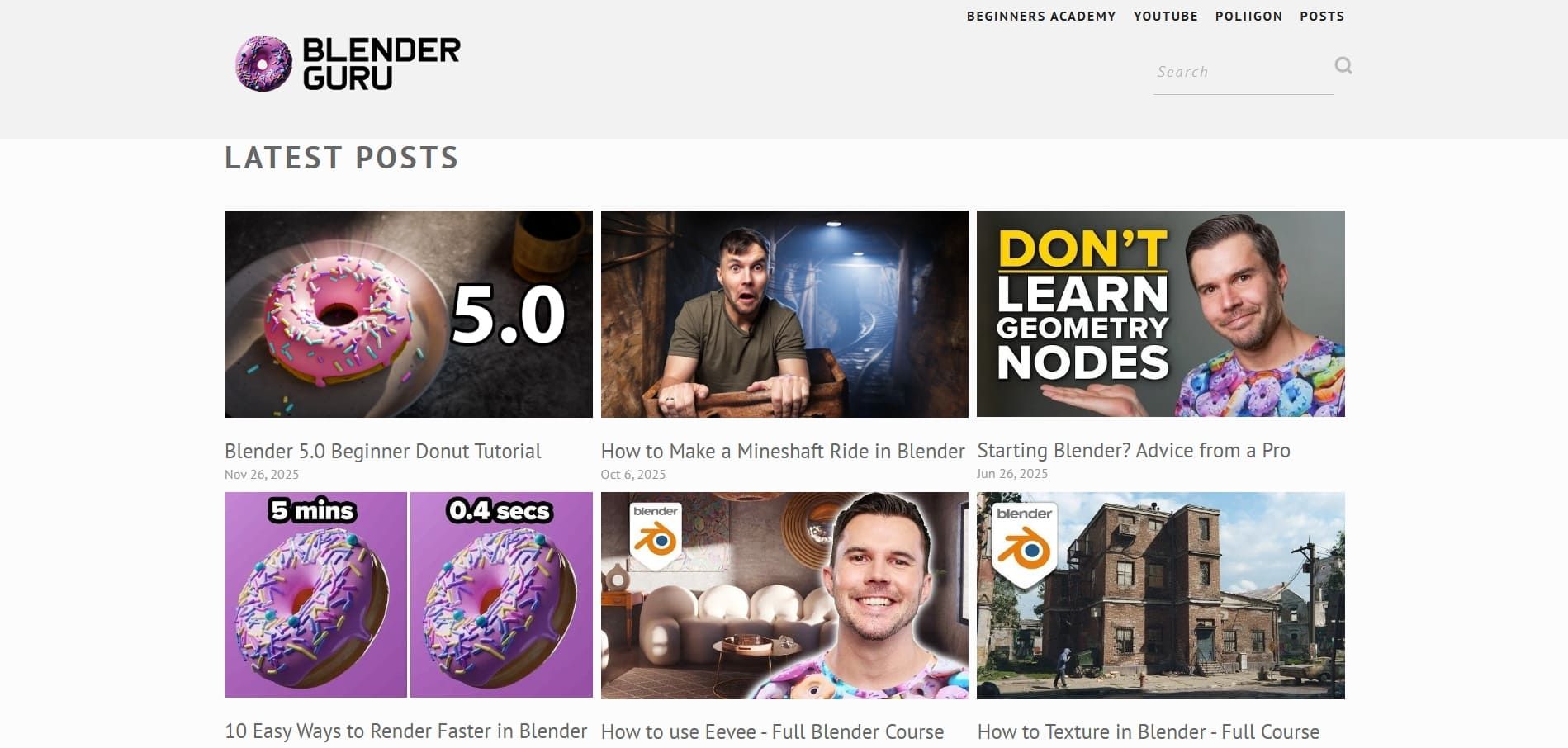 Blender Guru website blog