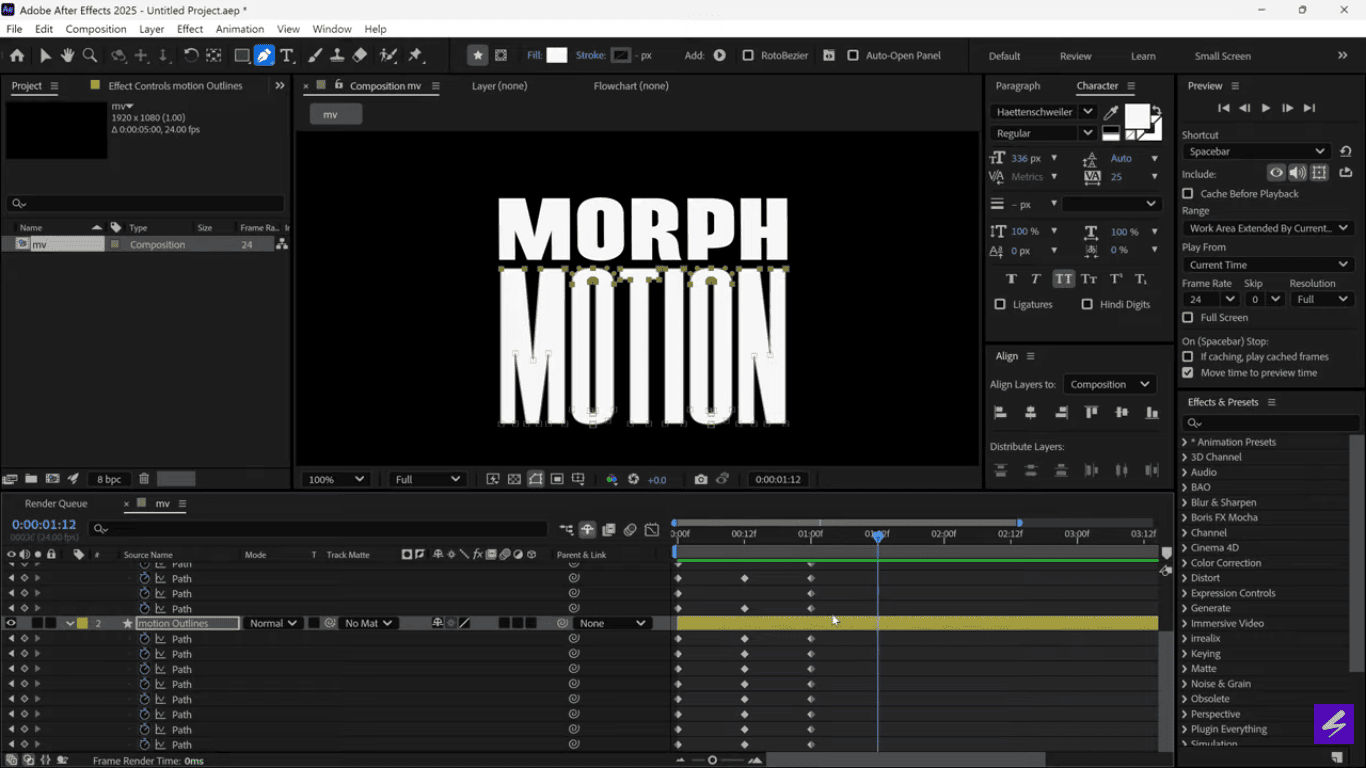 Animating the Shape Transformation