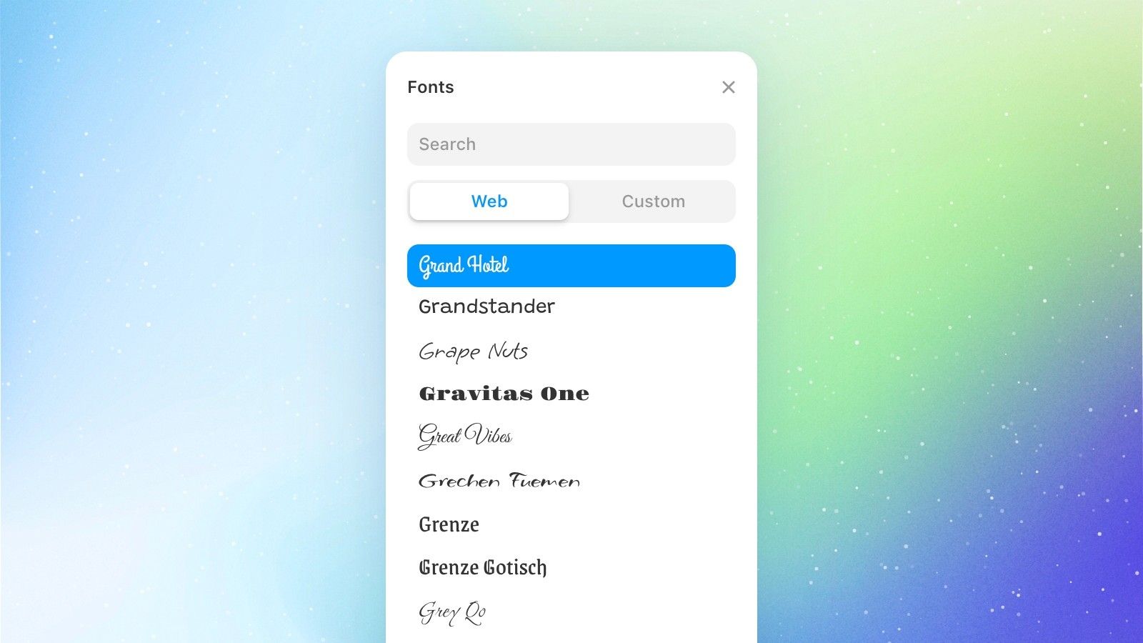 Available fonts in Framer