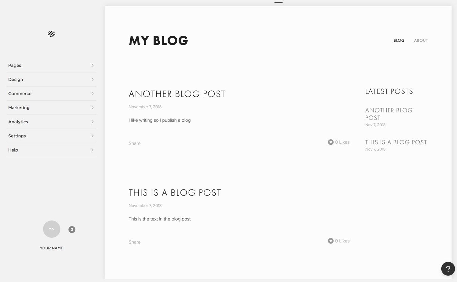 The CMS in Squarespace