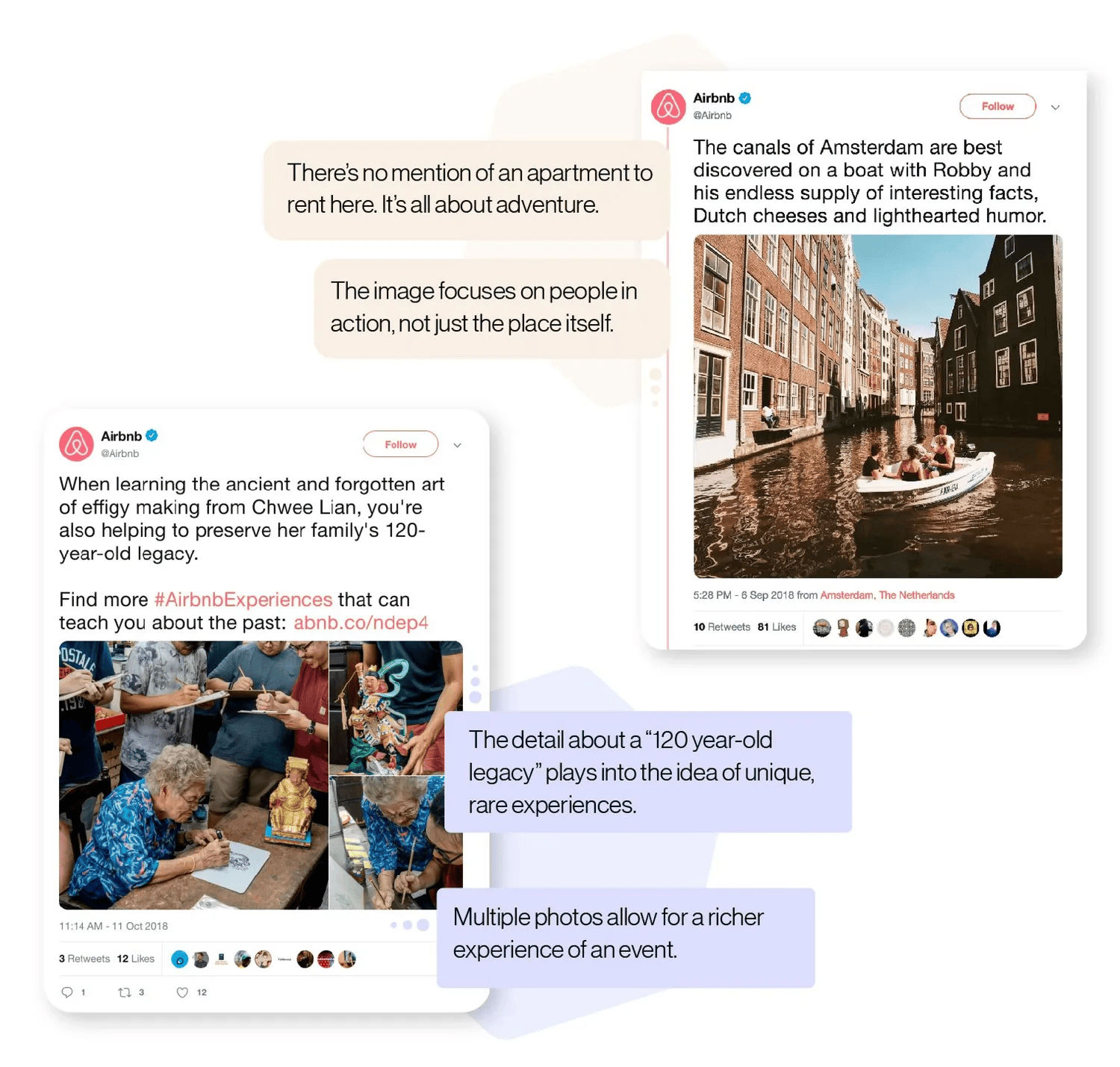Airbnb customer stories shared through social media
